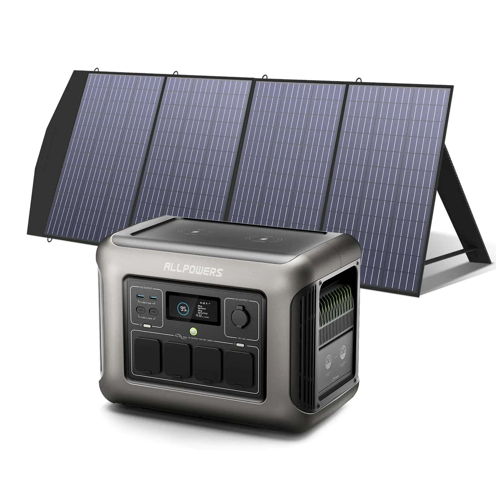 ALLPOWERS Generador Solar 1800W (R1500 + SP033 Panel Solar 200W) - R1500+ 1 * (SP033 Panel Solar 200W) AP-SS-010-EU+AP-SP-033