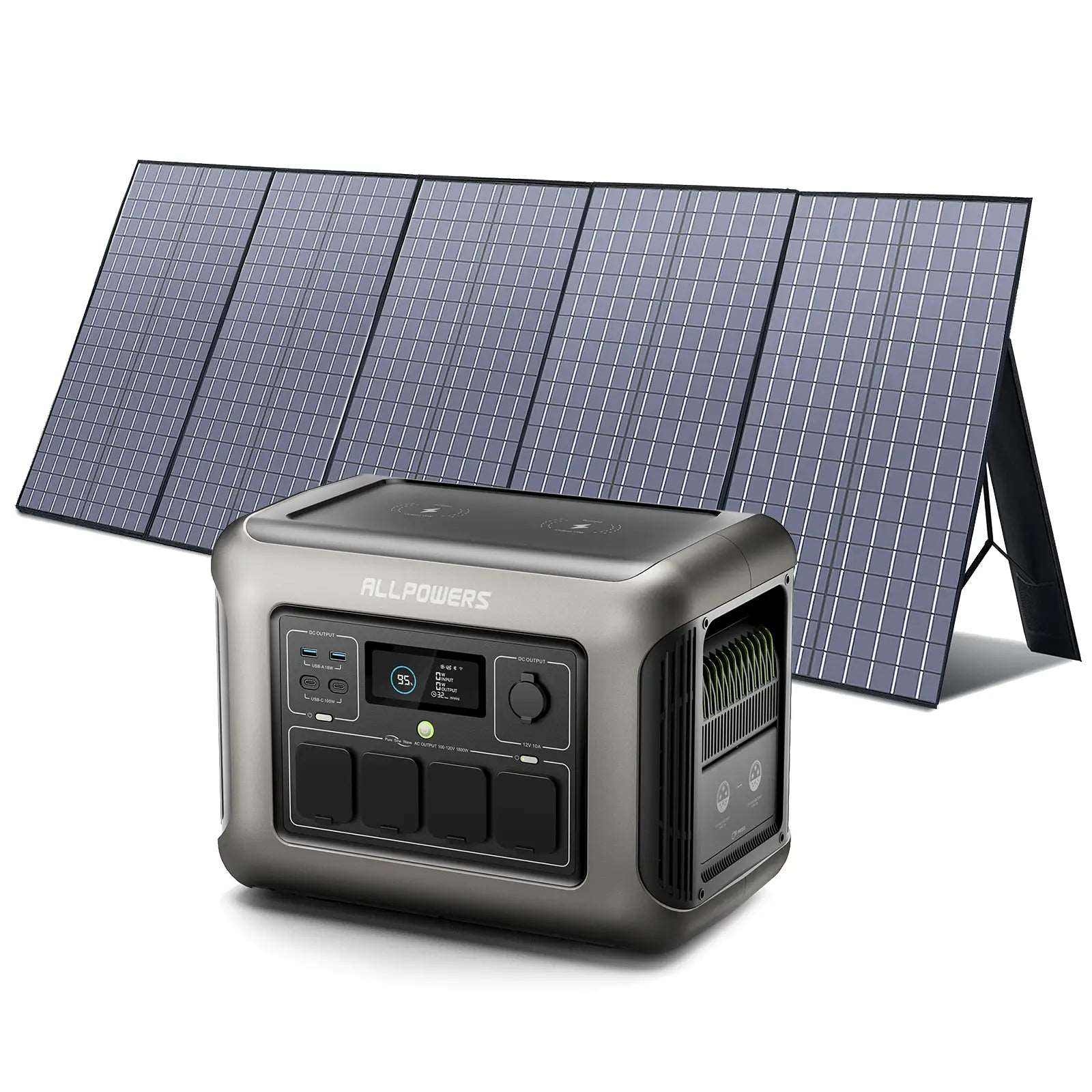 ALLPOWERS Generador Solar 1800W (R1500 + SP037 Panel Solar 400W ) - R1500+ 1 * (SP037 Panel Solar 400W) AP-SS-010-EU+AP-SP-037-BLA
