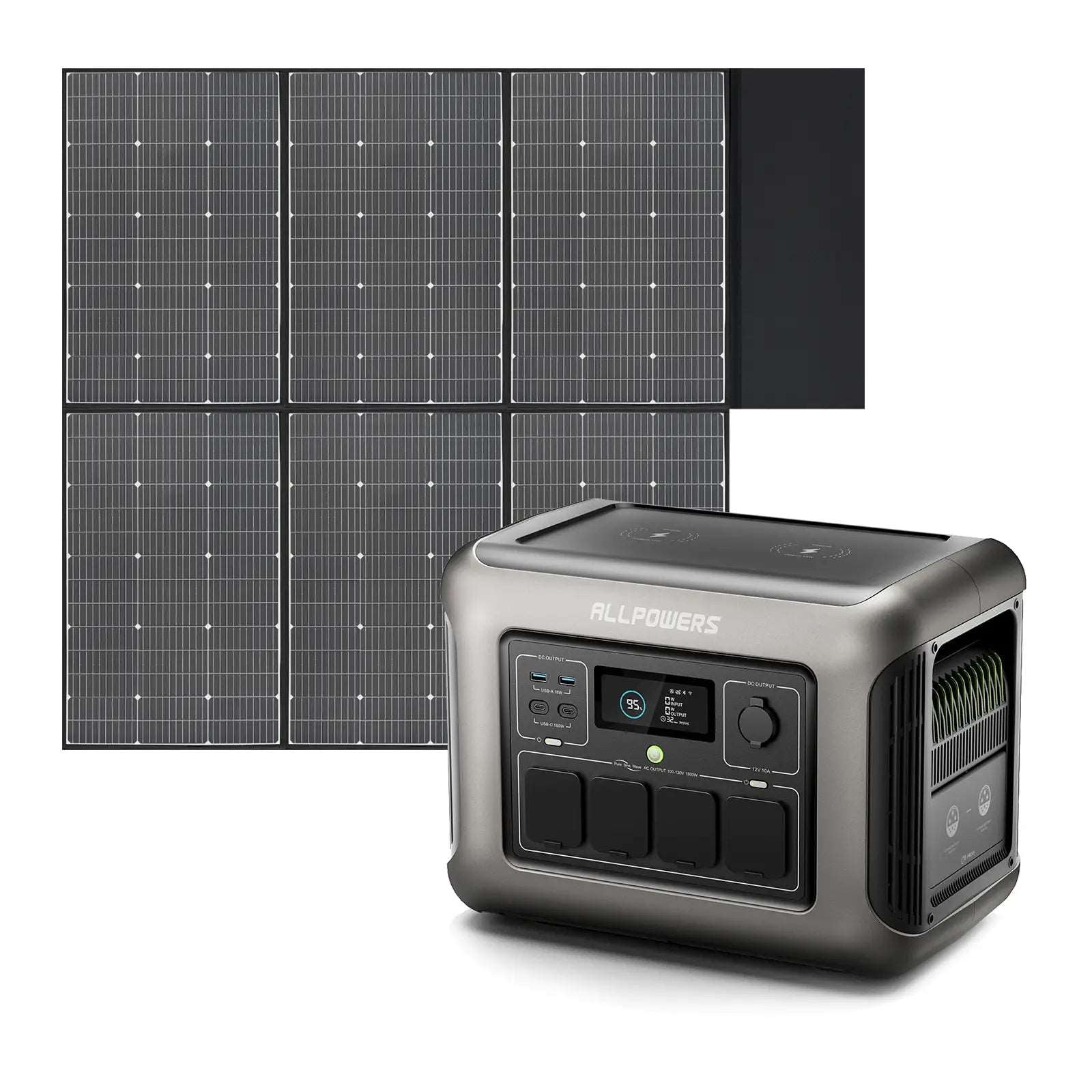 ALLPOWERS Generador Solar 1800W (R1500 + SP039 Panel Solar 600W ) - R1500 + 1 * (SP039 Panel Solar 600W) AP-SS-010-EU + AP-SP-039-BLA